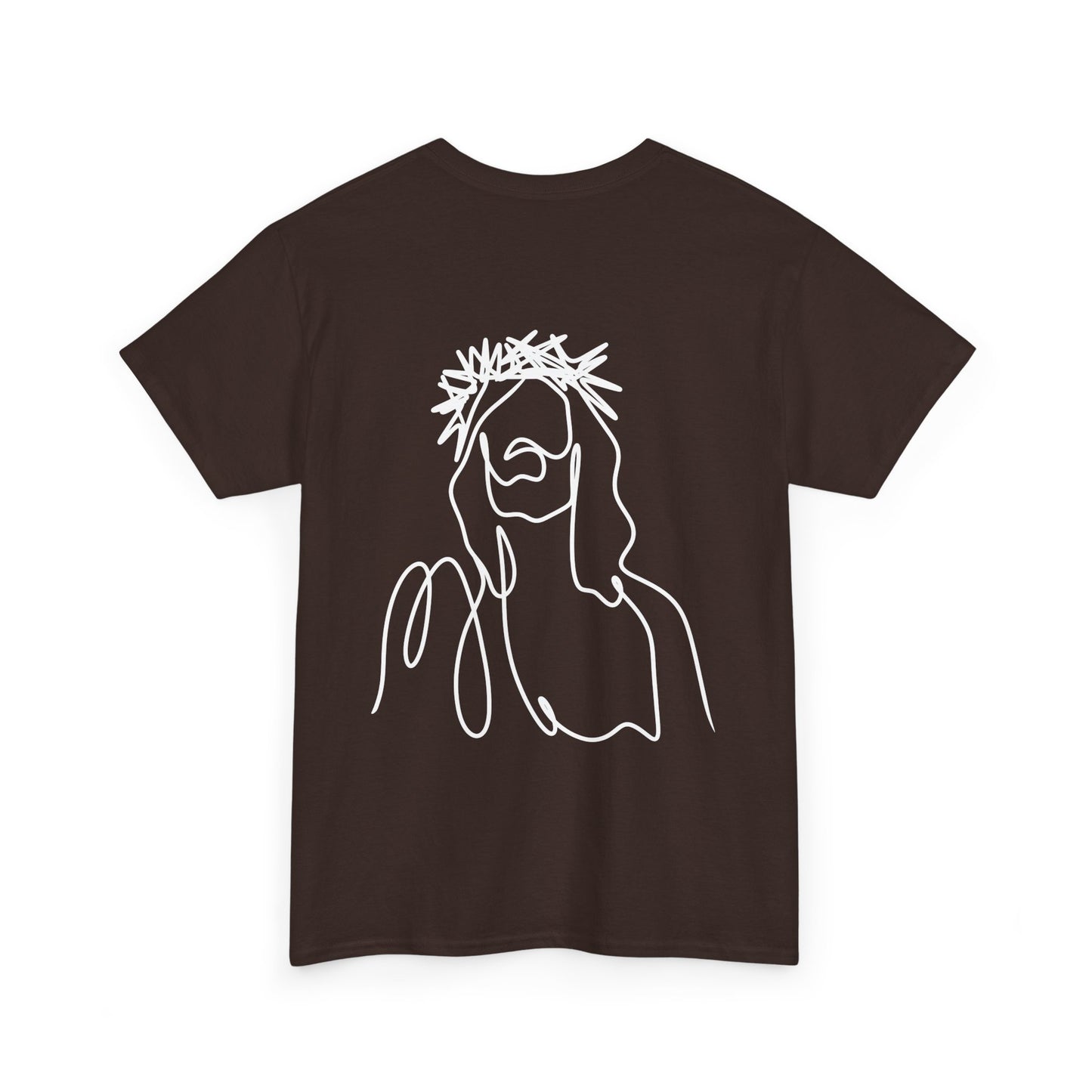 Minimalist Jesus Line Art T-Shirt – John 15:13 Crown of Thorns Design