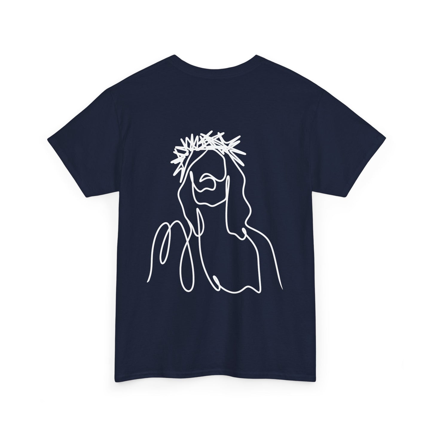 Minimalist Jesus Line Art T-Shirt – John 15:13 Crown of Thorns Design