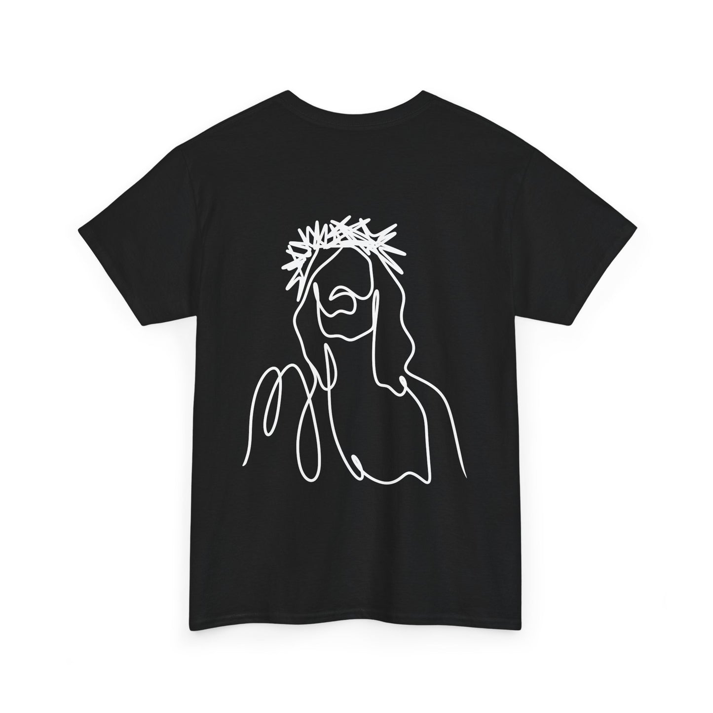 Minimalist Jesus Line Art T-Shirt – John 15:13 Crown of Thorns Design