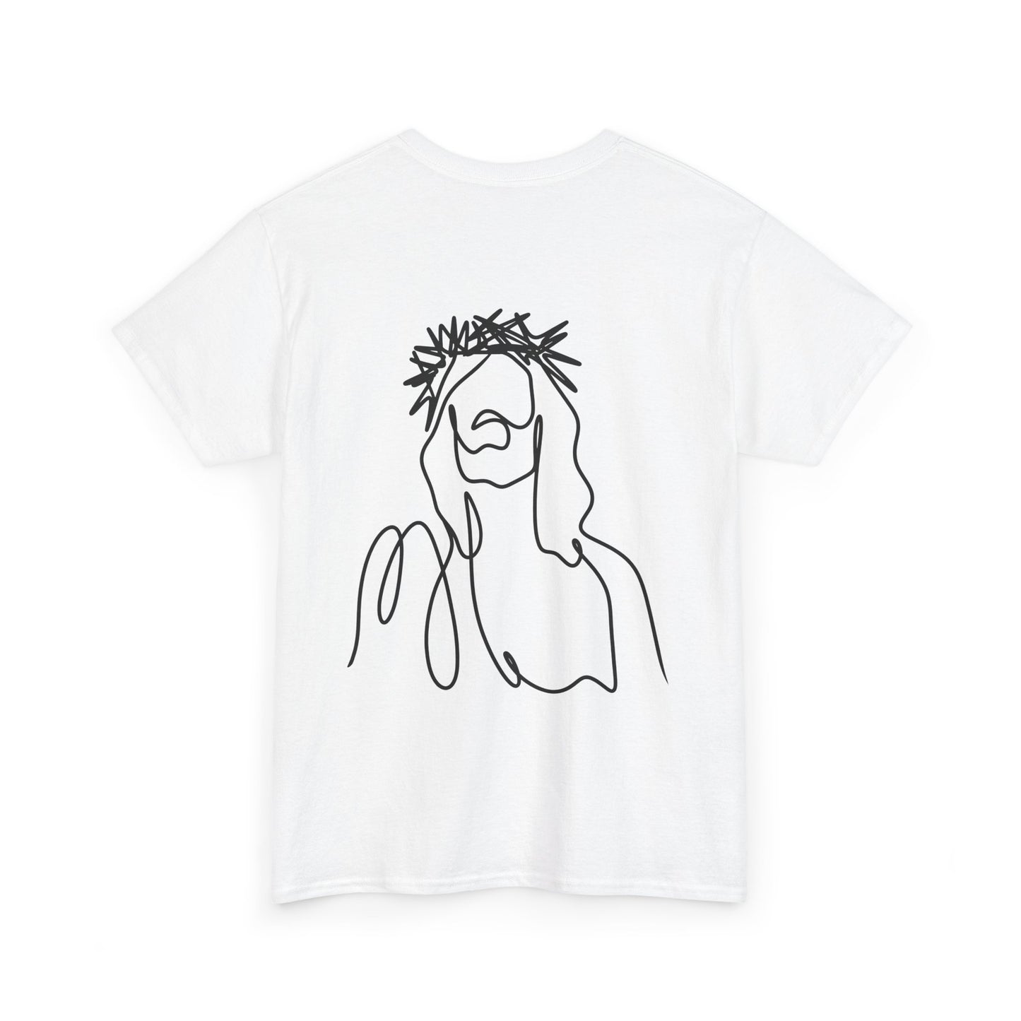 Minimalist Jesus Line Art T-Shirt – John 15:13 Crown of Thorns Design