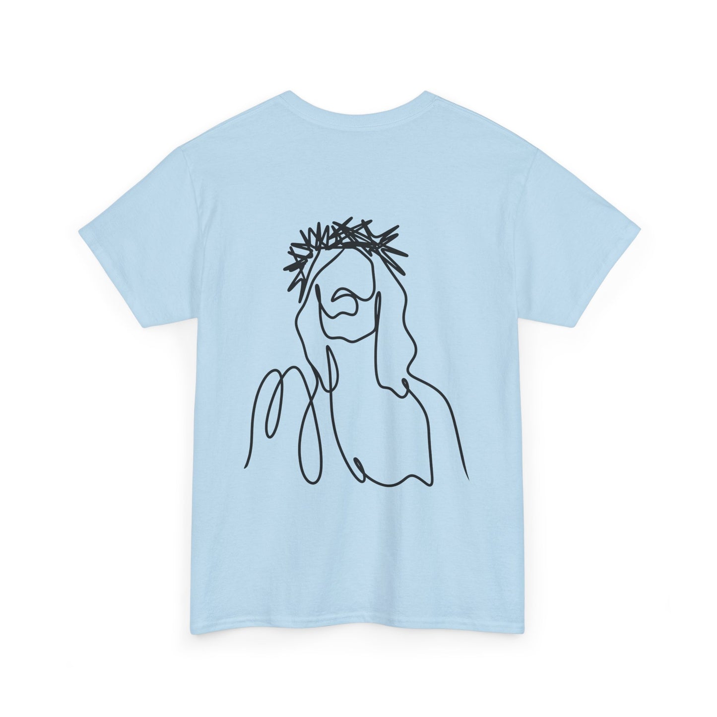 Minimalist Jesus Line Art T-Shirt – John 15:13 Crown of Thorns Design